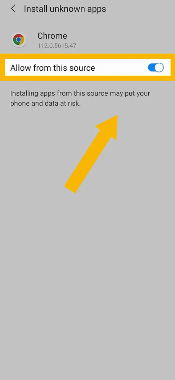 Enable 'Unknown Sources' in MostPlay Security to install the app.