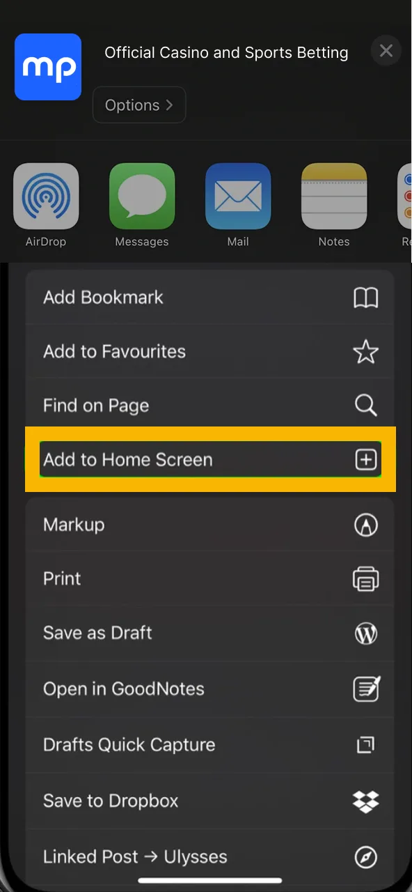 Create a home screen shortcut for MostPlay in your browser.