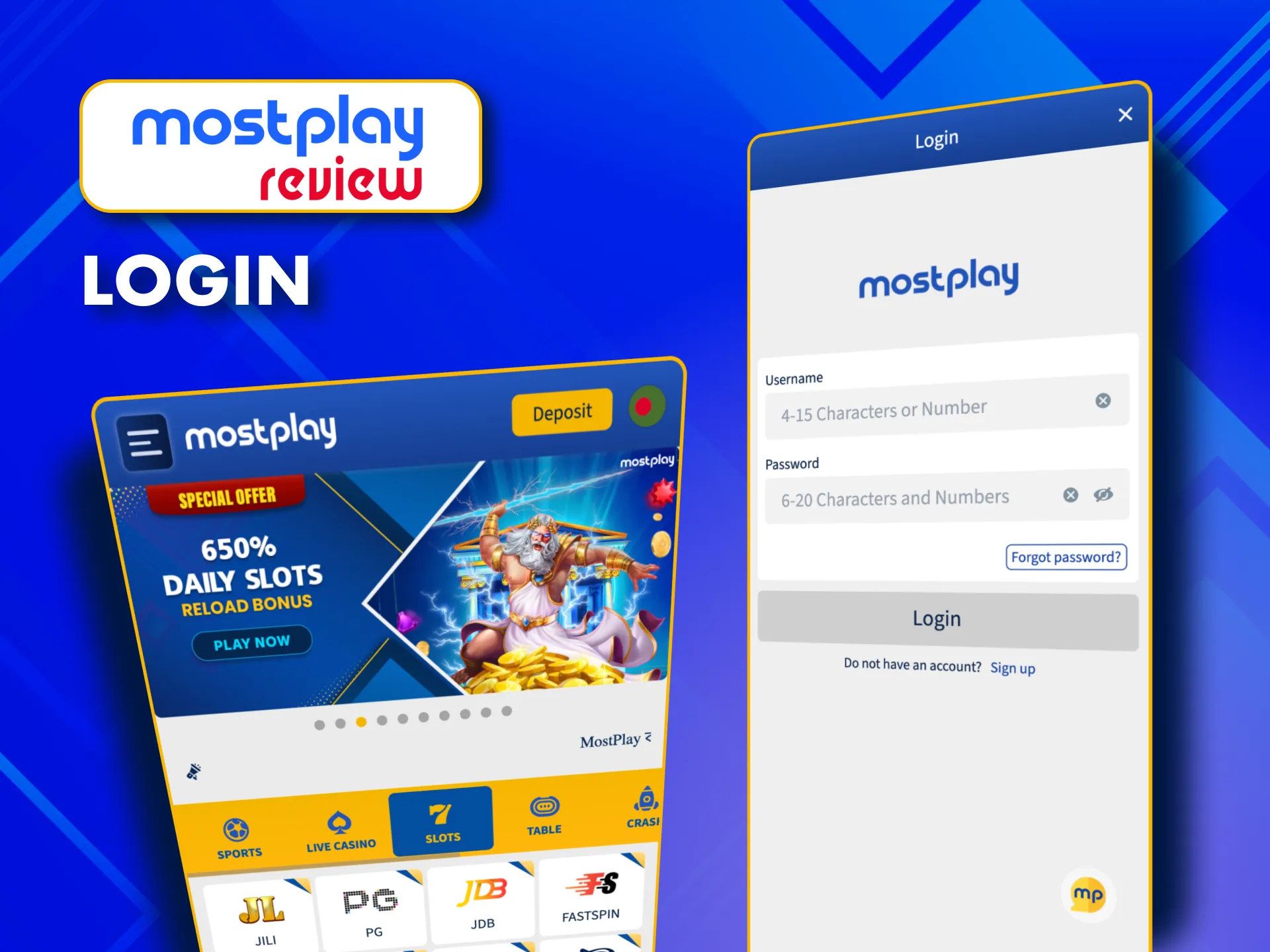 Once registered, make a MostPlay login anytime.