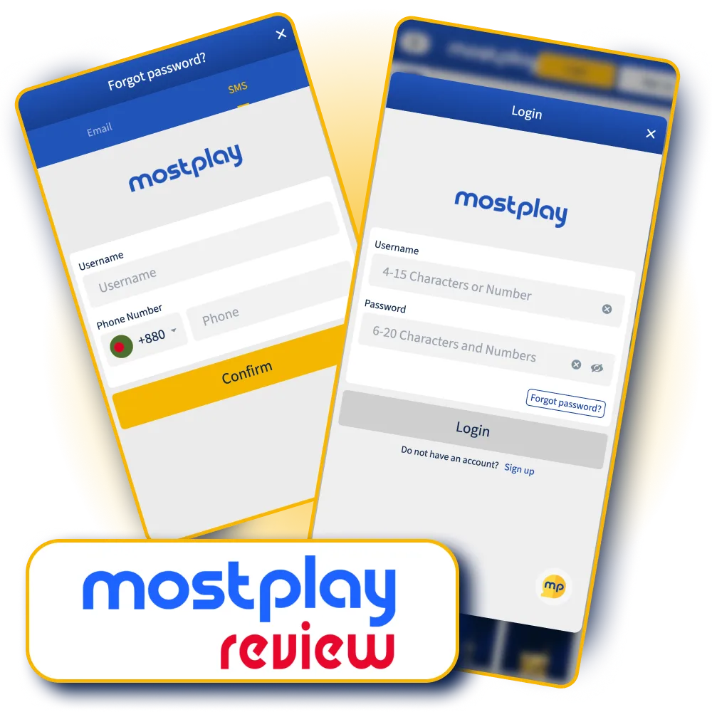 Log in to MostPlay to get access to all the casino features.