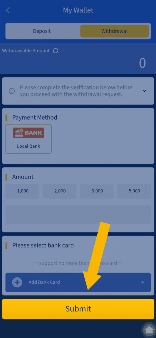 Confirm your withdrawal on MostPlay by entering the amount and verifying details.